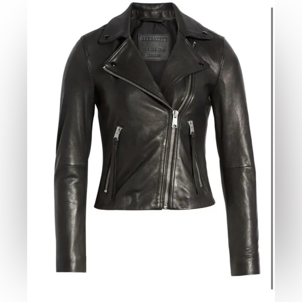 ALLSAINTS Black Dalby Leather Jacket
